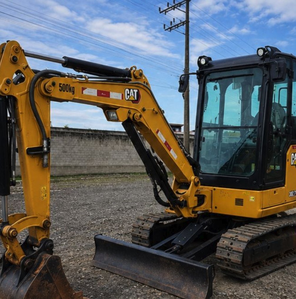 Mini escavadeira Caterpillar da frota Escave