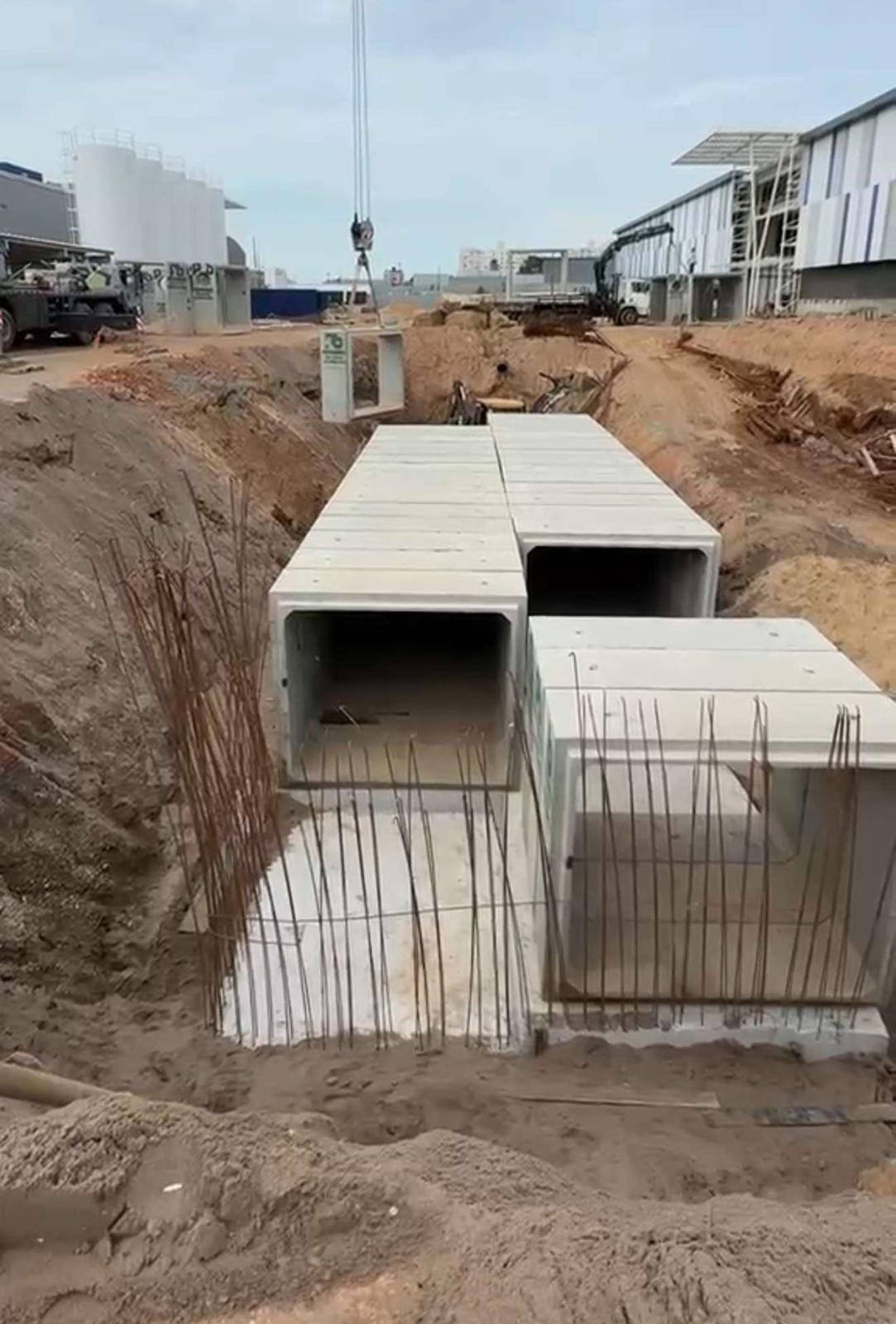 Caixa de retardo com galerias pré-moldadas em Vila Velha